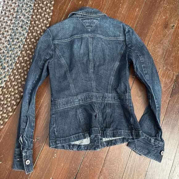Tommy Hilfiger Fitted Jean Jacket Denim Size XS Navy Blue Classic - Picture 5 of 5